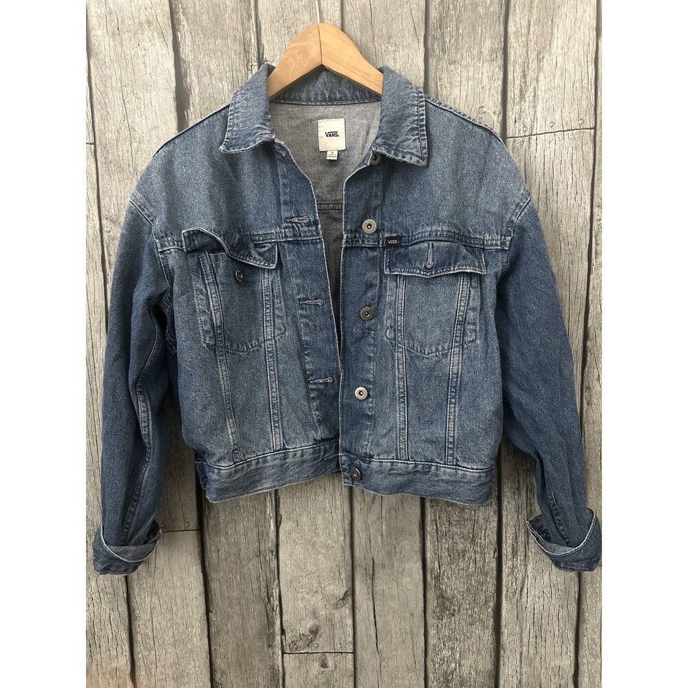 Vans Off The Wall Denim Jean Jacket Women Small Ocean Wash